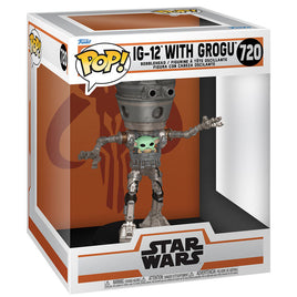 Funko POP! Deluxe Star Wars The Mandalorian IG-12 with Grogu