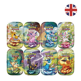 [PRE-VENTA] Caja/Expositor Mini Latas Evoluciones Prismaticas sv8.5 Pokemon INGLÉS
