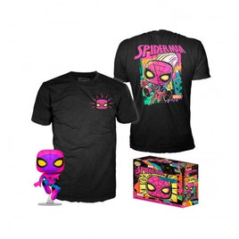 Funko Pop! & Tee Spiderman (Black Light) - Marvel